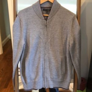 Gray men’s cardigan sweater